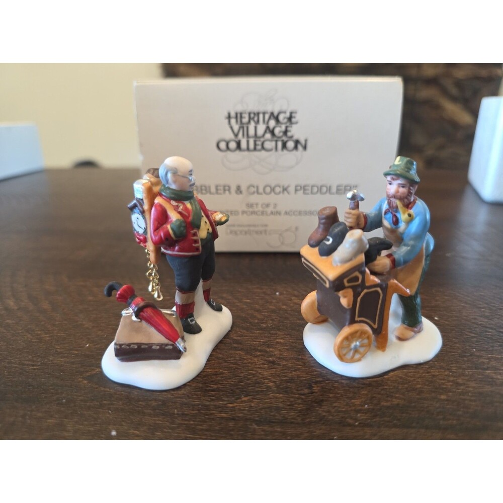 Dept. 56 Heritage Village Collection Cobbler & Clock Peddler Accessory #5839-4